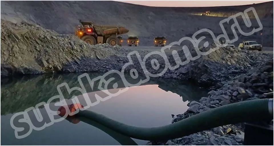 Откачка воды из карьера Откачка воды из карьера