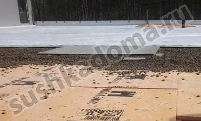 Просушка керамзита в кровле