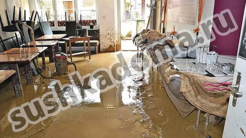Откачка воды из ресторана