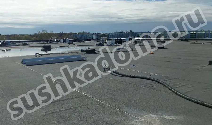 Просушка минеральной ваты в плоской кровле в Москве и МО