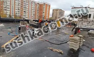 Просушка минеральной ваты в плоской кровле