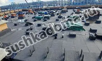 Просушка минеральной ваты в плоской кровле