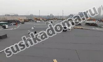 Просушка плоской крыши с гидроизоляцией из полимочевины