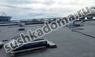 Просушка плоской крыши с гидроизоляцией из полимочевины