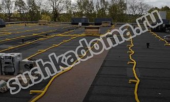 Просушка плоской крыши с гидроизоляцией из полимочевины