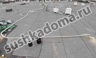 Просушка плоской крыши с гидроизоляцией из полимочевины